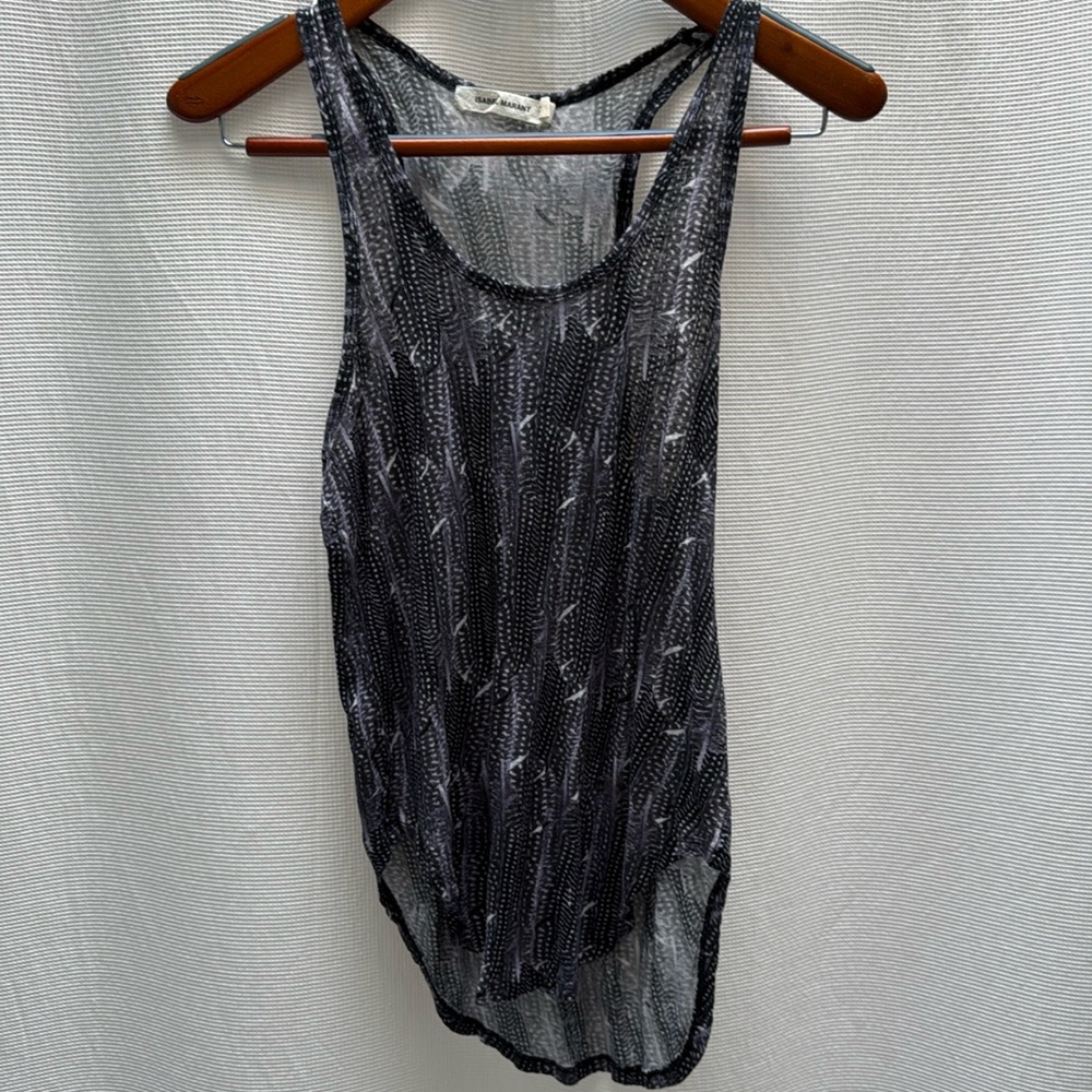 Isabel Marant H&M blue patterned racer back tank